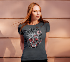 Smouldering Skull Women's Fitted T-shirt