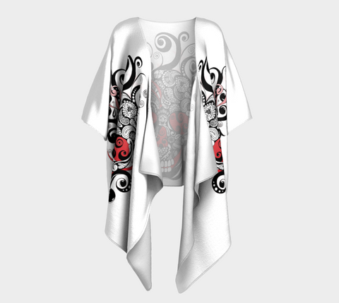 Smoldering Skull Draped Kimono