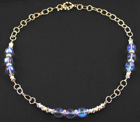 Trinity Blue Gold Filled Necklace