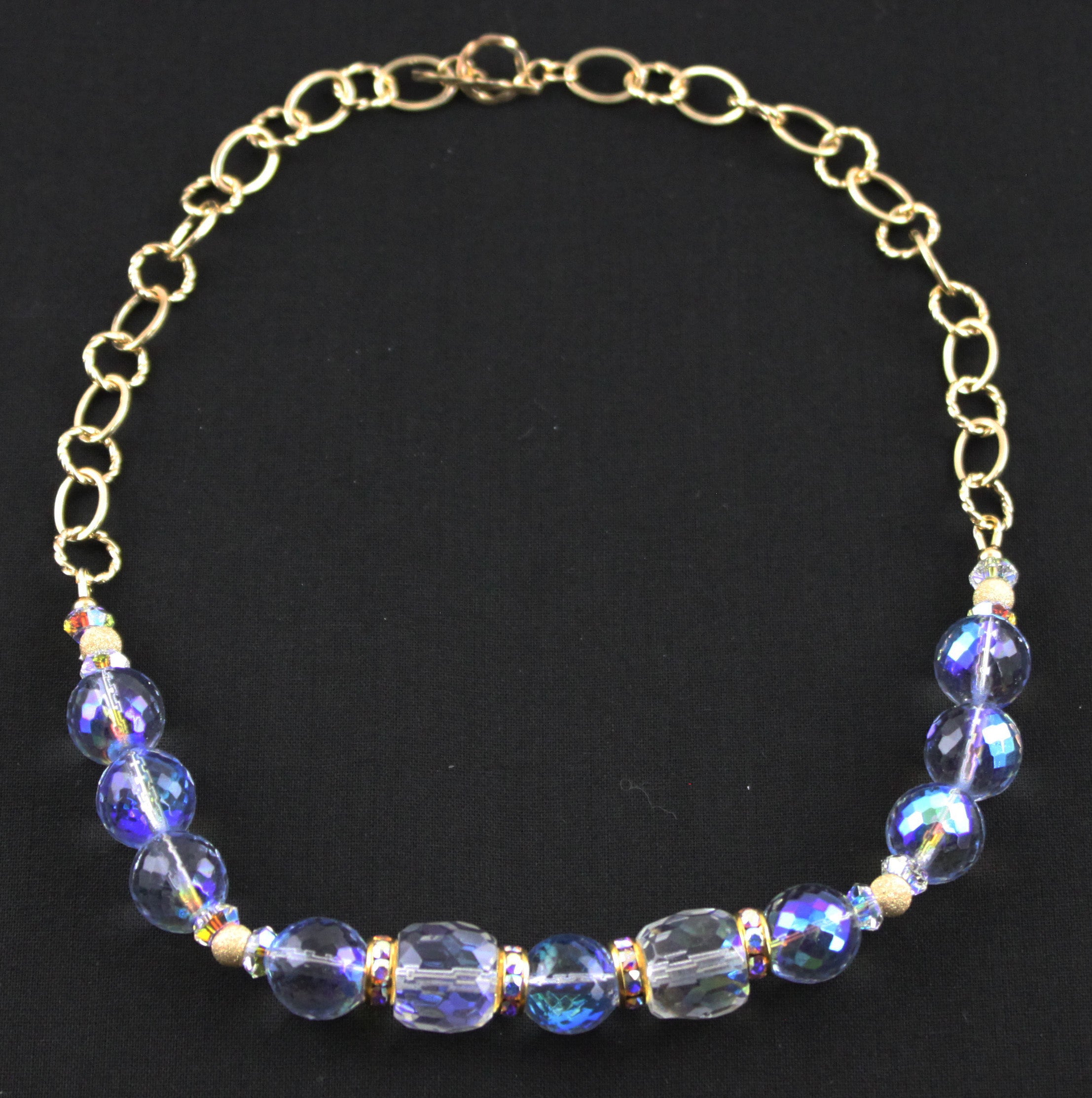 Winter Blue & Gold Filled Necklace